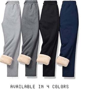 Pantalons d'hiver décontractés pour hommes Sherpa Fleece Wool Warmth Plus Size Joggers Nouvelle mode Épaissir les pantalons pour hommes à rayures droites incurvées - Product Image 5