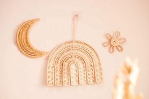 Décoration murale en rotin naturel tissé à la main, arc-en-ciel, décoration de chambre d'enfant, décoration de la maison, provenant du fabricant - Product Image 4