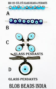 Evil Eye perles de pierre de verre fabriquées à la main Evil Eye perles de verre Evil Eye pendentifs en verre Applications d'artisanat de l'Inde - Product Image 4