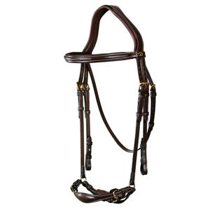 Brida de cuero de color negro con banda para cejas ostentosa de cristal y brida de caballo de cuero Noseband - Product Image 6