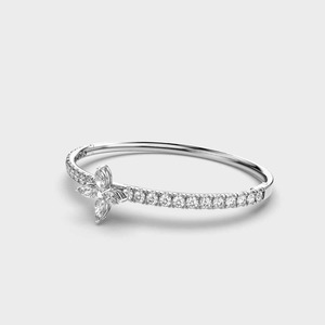 IGI Certified Lab Grown Round & Marquise Cut Diamond Butterfly Bangle in Solid 925 Sterling Silver Designer Bracelet - Product Image 2