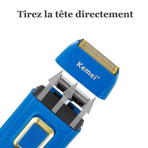 Rasoir électrique sans fil rechargeable à double grille pour hommes chauves, utilisation visage et corps, fournitures de barbier - Product Image 3