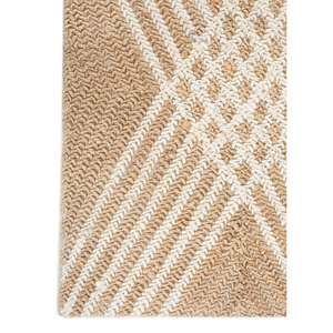Tapis en jute et chanvre Nomadic Threads PDJT-754 beige et marron, tissage plat, à rayures géométriques, pour la maison, le salon, le couloir, forme rectangulaire - Product Image 4