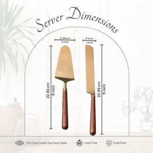 Cuchillo largo de acero inoxidable con mango de aluminio para servidor de pasteles adecuado para pasteles múltiples con construcción de hoja suave y fuerte - Product Image 6