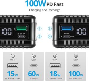 <span class=keywords><strong>Zendure</strong></span> Supertank Power Bank 100W Chargeur portable pour ordinateurs portables 26800mAh avec double USB-C PD et batterie 2 USB-A - Product Image 4