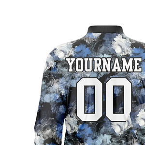 Chaqueta universitaria inspirada en neón personalizada para festivales, cuello levantado con bordado frontal, 2017 - Product Image 3