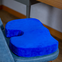 Coussin de dossier orthopédique en mousse à mémoire de forme pour coccyx, 45x34x7cm, fin, confortable et sain, avec housse à motif uni