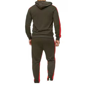 Traje de sudor desgastado personalizado para hombre, chándal acampanado lavado con ácido desteñido al sol con apliques bordados, conjunto de pantalón con capucha para invierno - Product Image 6