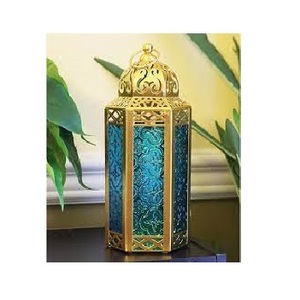 Lanternes marocaines suspendues de couleur bleue lanterne de conception Unique pour hôtels restaurants et décoration intérieure de maison de fête de mariage - Product Image 6