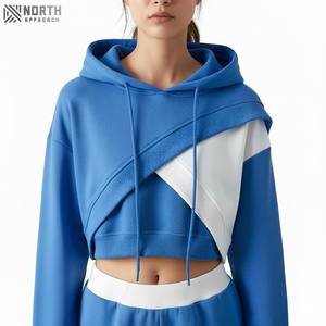 Women's High Quality Cotton Korean Letter Print Long Sleeve <b>Cropped</b> Hoodies Wholesale Knitted Hoodies For Woman Reversible - Product Image 5
