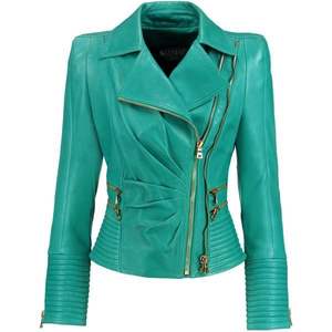 Chaqueta de cuero para mujer con piel sintética hecha de tela de lona duradera Classy Vintage - Product Image 6