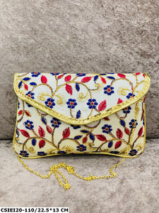 Indian Handcrafted Embroidered Multi Color Evening Clutch <b>Bag</b> <b>for</b> <b>Wedding</b> Favors Return Gifts Special Celebrations-Craftstages - Product Image 2