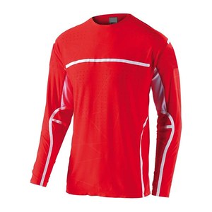 เสื้อเจอร์ซีย์มอเตอร์ไซค์แขนยาวสีแดง แห้งเร็ว ระบายอากาศได้ดี เสื้อแข่ง BMX โมโตครอส เสื้อกีฬาสำหรับผู้ใหญ่ สกรีนโลโก้ได้ - Product Image 5
