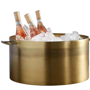 Sinpme Creative Brass Ice <b>Buckets</b> Gold Finished For Bar Ware Hotels Home Wine Chiller Ice Cube <b>Champagne</b> Ice <b>Bucket</b> - Product Image 1