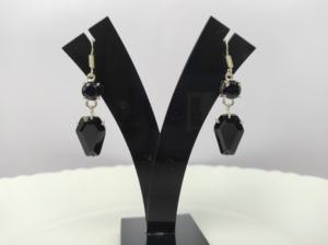 Wholesale Bohemian Style Women's Wedding <b>Drop</b> <b>Earrings</b> Handmade Sterling Silver Brass with Coffin Black Onyx Dangle Design - Product Image 2