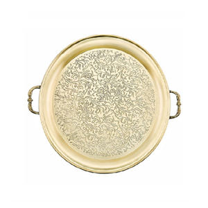 Plateau de service en laiton pur de grande taille, idéal pour les fêtes de mariage, hôtel et restaurant disponibles à la vente. - Product Image 1