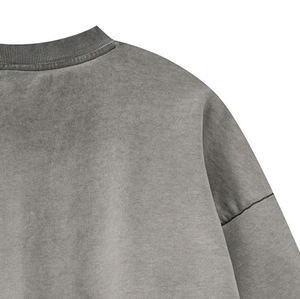 Producto de alta tendencia Mejor costura Lavado ácido Tamaño personalizado 100% algodón O Cuello Básicos Sudadera de mezcla de algodón para hombres - Product Image 4