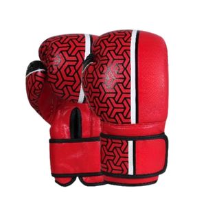 Guantes de combate de entrenamiento con correa de muñeca ajustable de alta calidad Guantes de boxeo de cuero transpirables y que absorben la humedad - Product Image 1