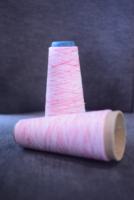 Hot Sale 20/1 Pink Dyed Ring-spun Yarn with Cut Filaments 100% Polyester High Tenacity Recyclable for Knitting Weaving