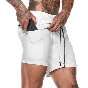 Hot Sale Casual Sports <b>Shorts</b> Elastic Waist Quick-Dry Athletic <b>Zip</b> <b>Pocket</b> Workout <b>Shorts</b> Nonwoven Personalized Running <b>Shorts</b> - Product Image 2