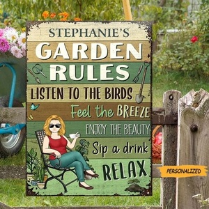 แผ่นโลหะดีบุกตกแต่งสวนแนววินเทจแบบทำมือออกแบบได้ตามต้องการ - Product Image 1