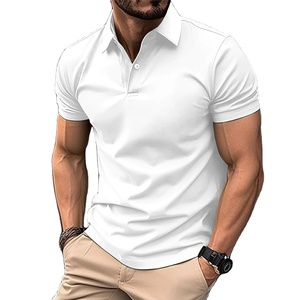 Logotipo bordado personalizado Hombres Poliéster Spandex Trabajo de negocios Polo Hombres Premium Uniforme Golf Polos Camisetas - Product Image 3