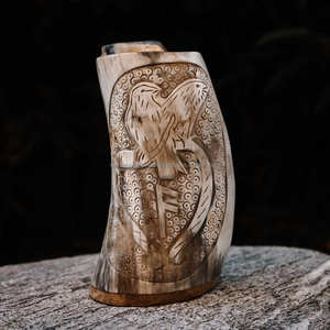 Tasse de corne de guerrier de haute qualité de luxe traditionnel Corne de boeuf naturelle polie écologique prête à boire étanche - Product Image 3