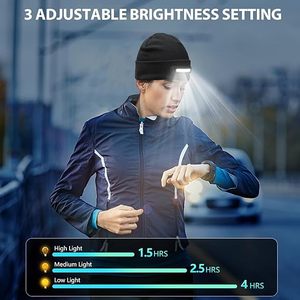 Bonnet unisexe personnalisé avec logo brodé 3D, rechargeable par USB, 4 LED, respirant, imperméable, 100% coton, style streetwear - Product Image 2