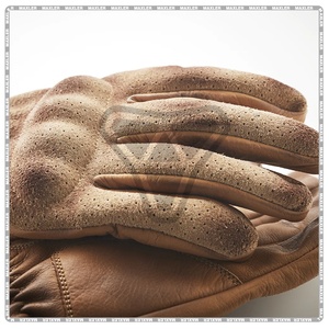 Guantes largos de moto de cuero completo con protección rígida en los nudillos para hombres, guantes de carreras de cuero para motociclistas. - Product Image 6