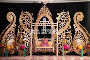 Mandap en fibre exclusif pour mariage, grand modèle, pour mariage indien au Royaume-Uni, lieu de mariage en bois en plein air, mandap rond, piliers de Ganesh - Product Image 2