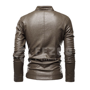 แจ็คเก็ตหนังผู้ชายฤดูหนาวปี 2025 ผ้าแคนวาส คอตั้ง โลโก้ด้านหน้า กันน้ำ ระบายอากาศได้ดี ไซส์ใหญ่ ทุกสี - Product Image 2