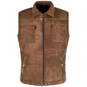 Men <b>Black</b> Premium Leather <b>Vest</b> Club Style Motorcycle Riding <b>Vest</b> Classic Club Style Dual Closure Men Leather <b>Vest</b> OEM Design - Product Image 1