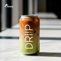 Vente en gros de canettes pour animaux de compagnie à ouverture facile avec logo et motifs personnalisés, canettes en plastique pour jus, soda, canettes transparentes pour animaux de compagnie