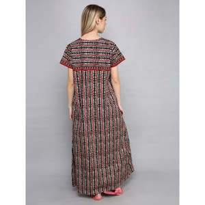 Camisón de Algodón a Rayas para Mujer Evolve, con Cierre de Botones, Transpirable y con Ribete de Encaje Romántico - Product Image 4
