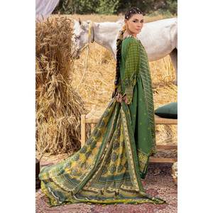 Traje de jardín verde de 3 piezas sin coser con estampado dorado para mujer - Product Image 2