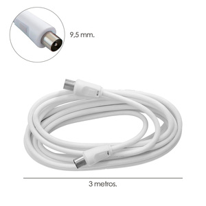 Prolunga per Televisore - Cavo Video da 3 M. Con Connettore da 9,5 Mm Bianco. - Product Image 2
