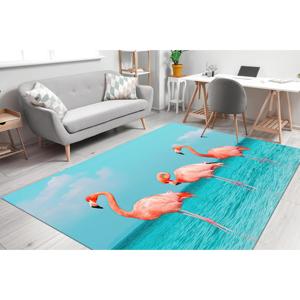 Tapis à trois flamants roses, tapis à flamants roses, tapis tendance, tapis imprimé, tapis fin non tissé - Product Image 3