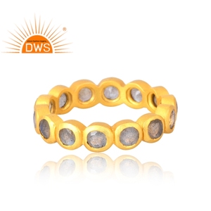 Anillo de piedras preciosas de labradorita natural chapada en oro de 18 quilates de Plata de Ley 925 más vendido, fabricante de joyería fina Demi - Product Image 3