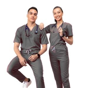 Uniforme médical d'infirmière unisexe grande taille avec logo personnalisé ensemble de blouses pour femmes en rayonne et élasthanne créez vos propres blouses pour l'hôpital - Product Image 5