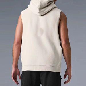 Sweat à capuche sans manches pour homme, hiver, 100% coton, séchage rapide, respirant, extensible, confortable pour la gym, le fitness, la musculation - Product Image 3