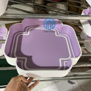 Bandejas de Laca con Borde Verde Oscuro, Recién Llegadas, Hechas a Mano, Elegantes y Decorativas, con Acabado Brillante Premium para Decoración Moderna del Hogar - Product Image 3