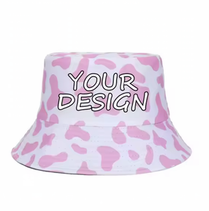 Chapeau seau réversible unisexe été pêcheur Style large bord motif personnalisé noir rose vache impression seau chapeaux OEM Vietnam - Product Image 3