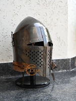 Casque de Bascinet médiéval armure de chevalier en acier de calibre 18 avec visière réglable style moderne poli pour Buhurt pour historique