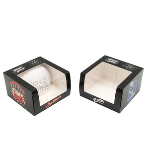 Pronto per la spedizione cappellino da Baseball scatola regalo scatola nera Sport di lusso con Logo cappello pacchetto con finestra - Product Image 6