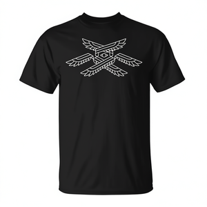 T-shirt Angel Seraphim Ophanim noir avec motif d'ailes, unisexe, col rond, manches courtes, pour adulte - Product Image 2
