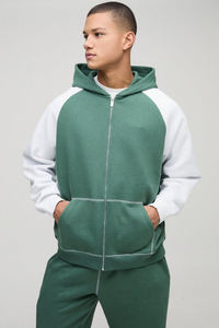 Survêtement personnalisé avec logo, fermeture éclair, entraînement, vêtements décontractés pour hommes, polyester et coton, vêtements de sport, taille standard pour adultes - Product Image 3