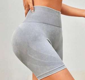 Pantalones cortos deportivos de cintura alta personalizables para mujer Pantalones deportivos de LICRA de nailon con cintura elástica con patrón sólido Tamaños personalizados - Product Image 1