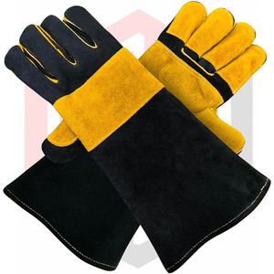 Forro polar de cuero dividido invierno cálido a prueba de viento sin silicona sin polvo resistente al desgarro transpirable tejido muñequera guante - Product Image 1