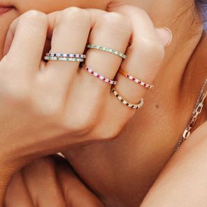 แหวนทองคำแท้ 18K สีเหลืองทอง ประดับเพชรและทับทิมแท้ 100% งานแฮนด์เมด ดีไซน์ซ้อนกัน สำหรับผู้หญิง เหมาะสำหรับงานปาร์ตี้ - Product Image 2