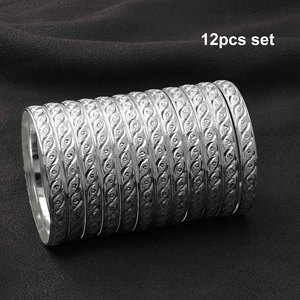 Wholesale Silver Plated Bangles, <b>Fashion</b> Bangles, Traditional Silver Plated Bangles, Brass Silver Bangles, Custom Silver Bangles - Product Image 2